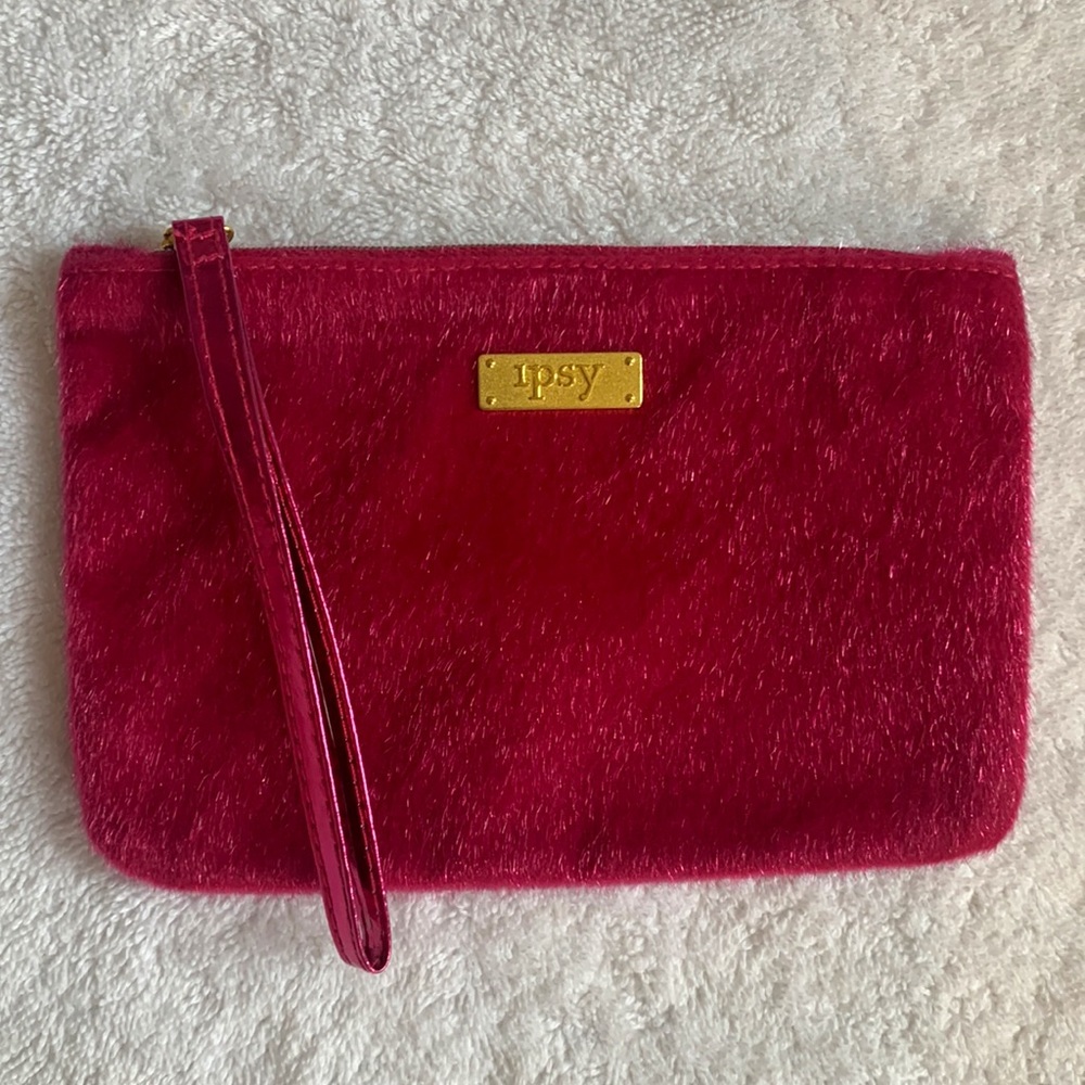 Hot Pink Faux Fur Makeup Bag